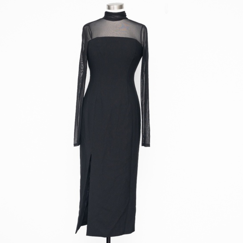 Cinq A Sept. Ivanna sheer-panel midi dress. New!